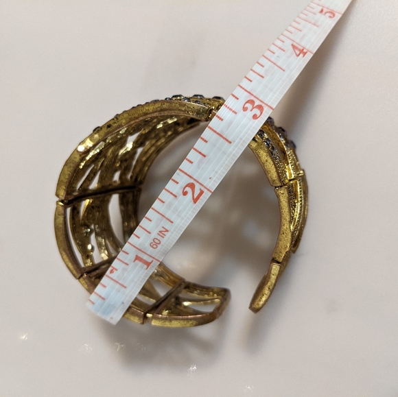 Lavender Jewel Encrusted Triple Hinge Cuff Bracelet - Picture 6 of 8